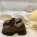 Loafers For Women 2024 Autumn Winter New Fleece-Lined Thick-Soled Height-Increasing Fluffy Cotton British Style Small_vogvips.com