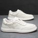 New Releases In December 2025 White Loafers Genuine Leather Mid-Heel Lace-Up Casual Spring New Lightweight Non-Slip Breathable Men's Shoes_vogvips.com