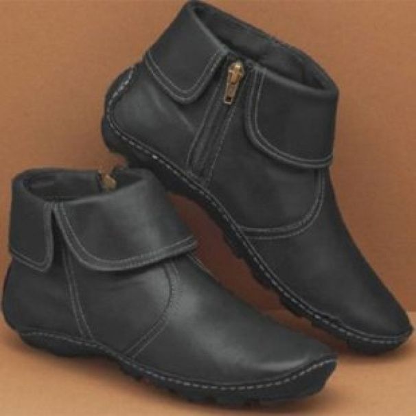 2023 Shoes Round Toe Side Zipper Martin Casual Women's Leather Boots Plus Size_vogvips.com