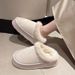New Furry Slippers Women, Snow Shoes, Indoor And Outdoor Wear, Thick Sole, Home Warmth, Maternity Cotton Slippers, Hot_vogvips.com
