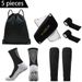 5 Piece Set For Outdoor Activities, Non Slip Football Socks, Outdoor Socks, Bandages, Shin Guards, Sports Drawstring Bag_vogvips.com