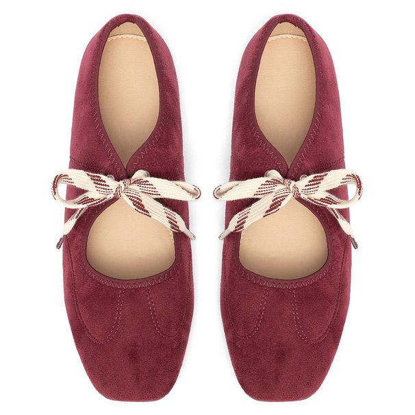 Women S Flat Ballet Shoes Comfortable Square Head Flats_vogvips.com
