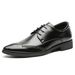 Euro Step 2020 Spring And Autumn New Brogue Printed Leather For Men Breathable Business Pointed Lace-up Men's Formal Dress Shoes_vogvips.com