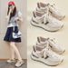 Dad Shoes Female Student Sports And Leisure Street Shoes Mesh Breathable Heightening Shoes_vogvips.com