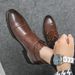 Men's Retro High-Top Pointed Toe Martin Boots - Fashionable PU Leather Casual Boots With Breathable & Heightening Design_vogvips.com