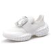 24 New Rody's Style Rhinestone Square Buckle Dad Thick Sole Height Increasing Sneakers Fashion Women's Single Shoes_vogvips.com