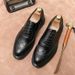 Euro Step Summer Formal Brogue Men's Simple Leather Shoes Business New Breathable_vogvips.com