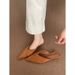 French-style Elegant Closed-toe Mules For Women, 2025 New Summer Model, With Thin Heels That Don't Tire The Feet, Suede_vogvips.com