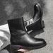 Side Zipper Thick Sole Heightening Martin Boots Retro Tooling Boots Heightening Short Boots_vogvips.com
