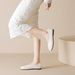 French Bow Square Head Thick Heel Single Shoes Women's Shallow Mouth With Skirt Mary Jane Women's Shoes_vogvips.com
