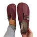 summer New Soft Leather Flat Casual For Women, Round Toe, Shallow Slip-on, Large Size_vogvips.com