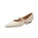 New Shallow Mouth Flat Single Shoes 2025 New Satin Pointed Straight Women's Shoes Fashionable Versatile Leisure Daily_vogvips.com