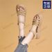 Women's Flat Roman Sandals Summer 2025 New Fashion Cross-Strap With Skirt Soft Sole Non-Slip Beach Shoes Plus Size_vogvips.com