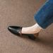 Soft Sole 2025 New Fashionable Summer And Autumn Dual Wear Single Shoes For Women, Breathable Pointed, Color Blocked,_vogvips.com