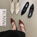 Red Pointed Mary Jane Shoes, Children's New 2025 Niche Design, Soft Soled Bean Shoes With Skirt, Single Shoe_vogvips.com