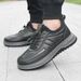 Men's Winter Boots - Leather Upper With Fleece Lining, Thick Sole Comfortable Casual Shoes For Outdoor & Daily Wear_vogvips.com