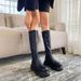 Gothic Style Shoes 2024 Autumn Elastic Punk Short For Women Internet Celebrity Small Tall Thick Sole Height Increasing_vogvips.com