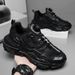 Euro Step 2025 New Summer Breathable Men's Sports Casual Internet Celebrity Height-Increasing Running Black Dad Trendy Shoes_vogvips.com