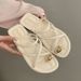 Shoes Women's Retro Style Small Metal Toe Sandals Fashionable And Versatile Flat Beach Sandals For Summer Home And Outdoor Wear_vogvips.com