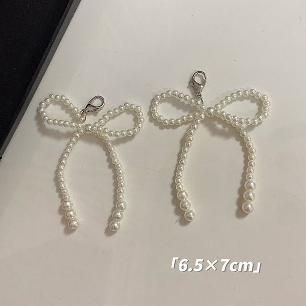 Elegant Pearl Bow Shoe Clips With Tassels & Rhinestones - Fashionable Korean-Style Shoe Accessories For Women_vogvips.com