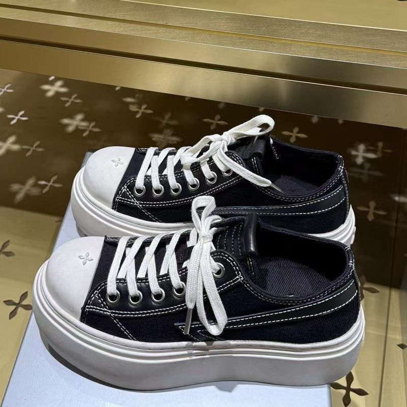 2025 New SMFK Thick-Soled Canvas Dark Night Meteor Black And White Color-Block Casual Sneakers Wilderness Skate Shoes_vogvips.com