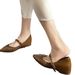 Women's 2025 Summer New Versatile Casual Flat Belt Mary Jane Pleated Pointed Women's Single Shoes_vogvips.com