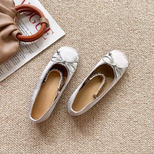 French Mary Jane Single Shoes Female Summer Temperament Gentle Fairy Wind Round Head Shallow Mouth Flat Ballet Shoes_vogvips.com