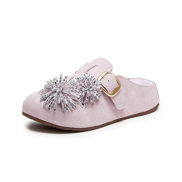 Rhinestone Birkenstocks Women's Thick Sole Retro Slip-On Mules Closed Toe Half Slip-On Fireworks Holiday Shoes_vogvips.com