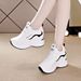 2022 Spring New Korean Style Dad Leather Surface Women's Thick Sole Height Increasing Slimming Casual Sports Shoes_vogvips.com