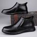 European Warm Series Top Layer Cowhide Winter Cotton Genuine Leather Wool Lined Warm Middle-aged Dad Men's Casual Shoes_vogvips.com