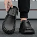Quick-Dry EVA Solid Color Mens Sandals Fashion Trendy Lightweight Outdoor Travel Essentials Beach Shoes Casual Men’s_vogvips.com