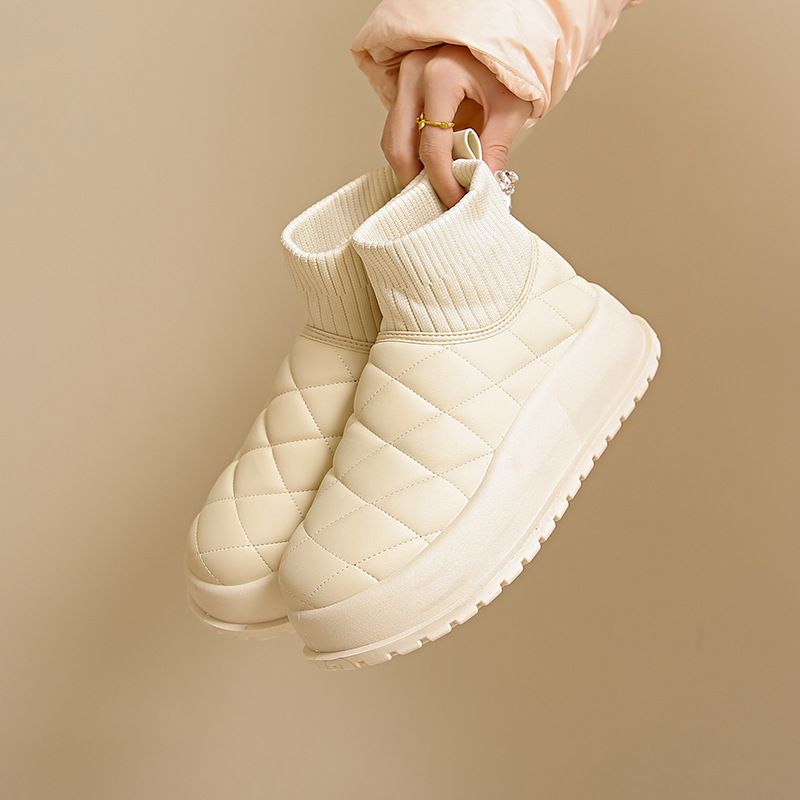 Women's Shoes Plush High Top Snow Boots Women Winter New Student Ins Version Warm Casual Shoes Cotton Shoes MX7801_vogvips.com