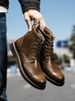 European Warm Series Men's Martin British Style High Leather Handmade Distressed Work Top Layer Cowhide Motorcycle Boots Trendy_vogvips.com