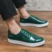 Cross-Border New Brogue Floral Men's Patent Glossy Panel British Casual Workwear Leather Work Shoes Export_vogvips.com