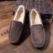 501-3 Winter Men's Bean Shoes Cotton Shoes Driving Shoes Low-top Mid-mouth Flip-on Warm Flat Casual Leather Shoes with Velvet_vogvips.com