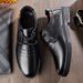 2024 Spring and Autumn New Casual Men's Shoes Korean Men's Lace-up Business Casual Shoes Men's Leather Shoes Flat Heel Shoes Leather Shoes_vogvips.com