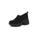 Women's Shoes 7.5cm Petite Retro Round Toe Elastic V Mouth Slip On Commuter Platform Deep Cut Soft Loafers_vogvips.com