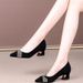 Fashion Temperament Rhinestone Light Mouth Single Shoes Women's Mid-heel Season Fashion Pointed Thick Heel High Heels_vogvips.com
