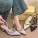 Spring Fairy Summer High-End Rhinestone Niche Thin 2025 Purple Shoes Sandals Heel Closed-Toe High New_vogvips.com