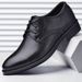 New High quality gentlemen's business casual leather formal shoes, pointed low top shoes_vogvips.com