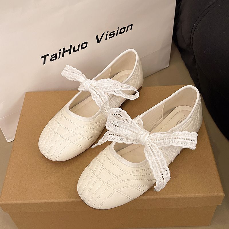Silver Ballet Style Round Head Inner Height Increase Flat Bottom Light Mouth Single Shoes Women's Summer Versatile French Mary Jane Shoes_vogvips.com