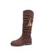 Retro Suede High Boots For Women Plus Size Tassel Slip-On Pleated Autumn Style British Style Over-the-Ankle Rubber Sole_vogvips.com