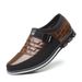 3286 New Fashion Middle-aged Large Size Casual Leather Round Toe Color-blocking Men's Slip-on Wenzhou Shoes_vogvips.com