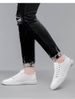 Little White Shoes Men's Outdoor Sports And Leisure Shoes Men's Elastic Band Board Shoes Irst Layer Cowhide Sot Leather Thin_vogvips.com