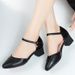 Baotou Sandals Women's Soft Leather Mother Sandals Hollow High Heels Women's Shoes Thick Heel Versatile Single Shoes_vogvips.com