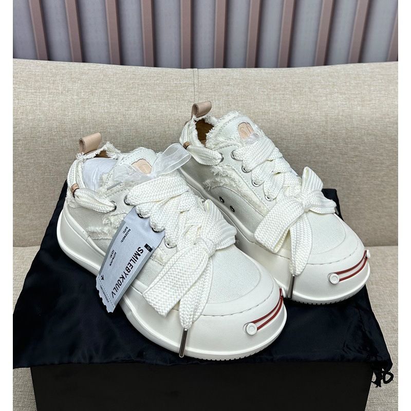 New Open Mouth Canvas Upgraded Version Tan Jianci Same Style Men And Women Thick Sole Beggar Versatile Smiling Shoes_vogvips.com