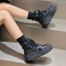 Northeast Snow For Women 2025 New Winter Fleece-Lined Thickened Warm Cotton Thick-Soled White Shoes Black Short Boots_vogvips.com