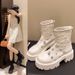 Breathable Martin Spring And Summer Thin Short 2025 New Thick-Soled Mesh Boots, Denim Hollow-Out Sandals_vogvips.com