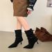 Fashionable 2024 Autumn Winter Thin Strap Pointed Toe Suede Stiletto Over-the-Knee High Heel Long Boots Women's Shoes_vogvips.com