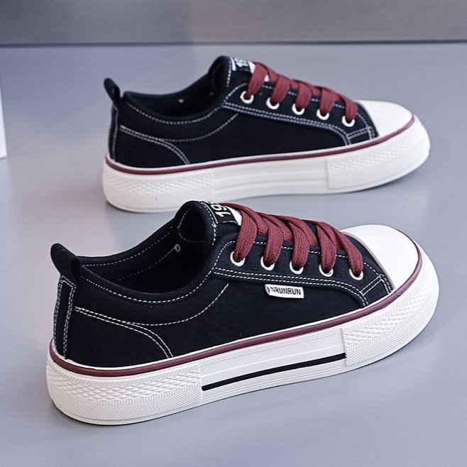Women's Slip-on Canvas Shoes 2026 New Model, Thick-soled Casual Versatile Lazy Shoes, Lightweight Breathable Solid Color_vogvips.com